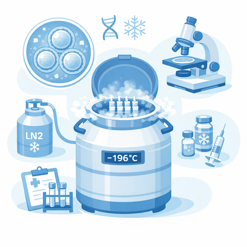 卵子凍結の医療技術をイメージしたイラスト