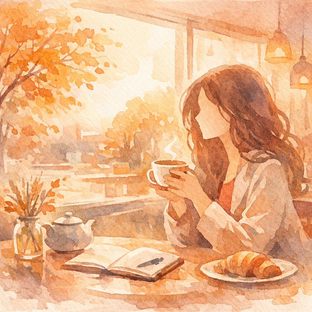 カフェのシルエットイラスト