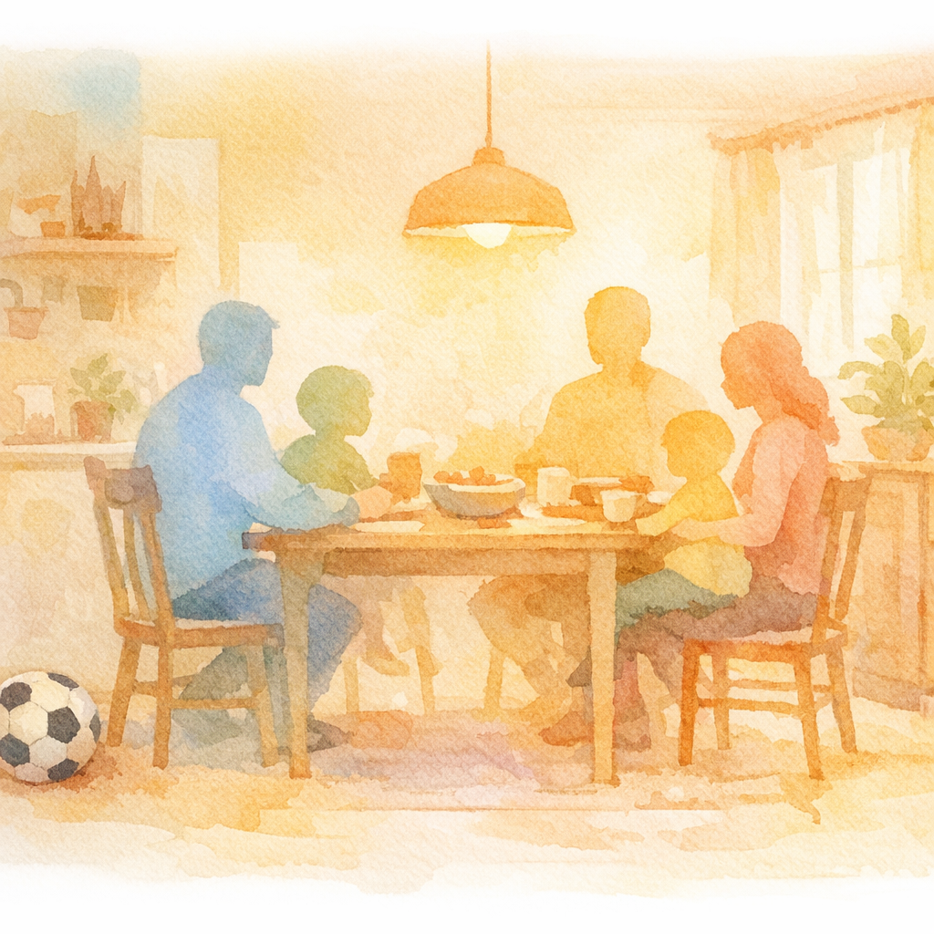 家族の食卓イラスト