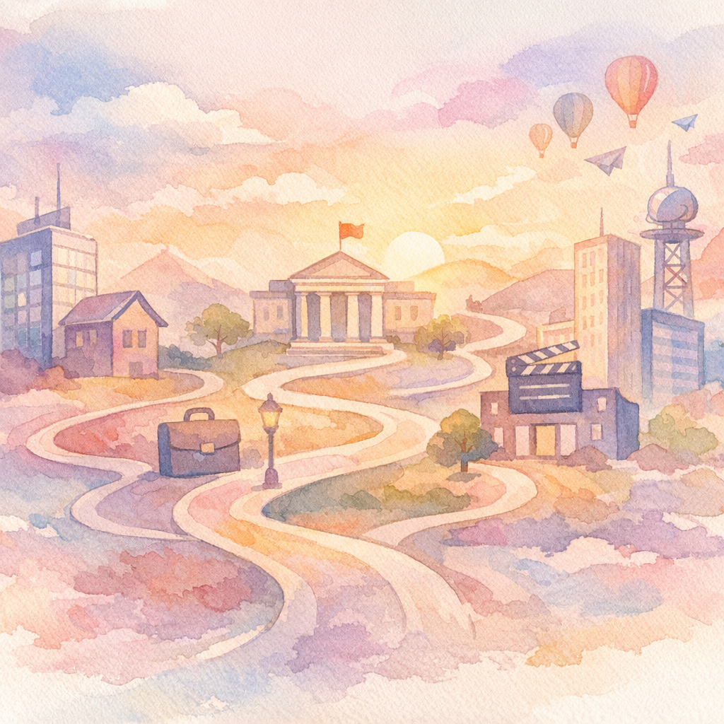 事務所遍歴のイメージイラスト